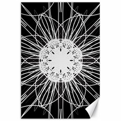 Black And White Flower Mandala Art Kaleidoscope Canvas 20  X 30  