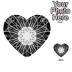 Black And White Flower Mandala Art Kaleidoscope Playing Cards 54 (heart)  by yoursparklingshop