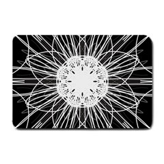 Black And White Flower Mandala Art Kaleidoscope Small Doormat 