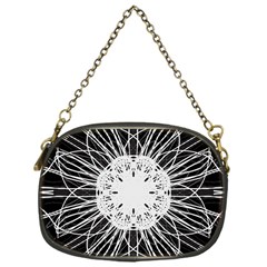 Black And White Flower Mandala Art Kaleidoscope Chain Purses (one Side)  by yoursparklingshop