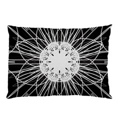 Black And White Flower Mandala Art Kaleidoscope Pillow Case