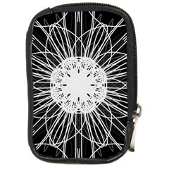 Black And White Flower Mandala Art Kaleidoscope Compact Camera Cases