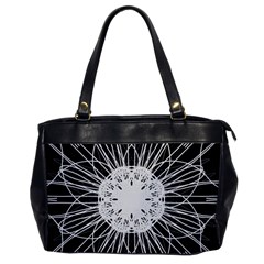 Black And White Flower Mandala Art Kaleidoscope Office Handbags