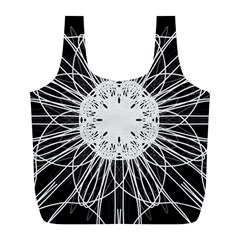 Black And White Flower Mandala Art Kaleidoscope Full Print Recycle Bags (l)  by yoursparklingshop