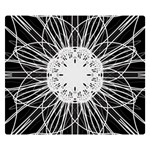 Black And White Flower Mandala Art Kaleidoscope Double Sided Flano Blanket (Small)  50 x40  Blanket Back