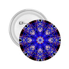Kaleidoscope Flower Mandala Art Black White Red Blue 2 25  Buttons