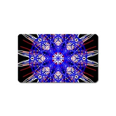 Kaleidoscope Flower Mandala Art Black White Red Blue Magnet (name Card)