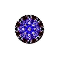 Kaleidoscope Flower Mandala Art Black White Red Blue Golf Ball Marker (4 Pack)