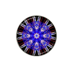 Kaleidoscope Flower Mandala Art Black White Red Blue Hat Clip Ball Marker (4 Pack)