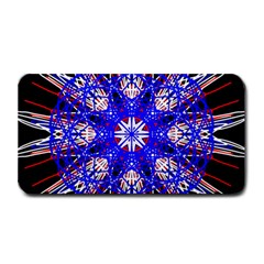 Kaleidoscope Flower Mandala Art Black White Red Blue Medium Bar Mats by yoursparklingshop