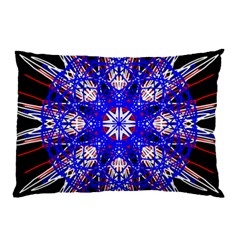 Kaleidoscope Flower Mandala Art Black White Red Blue Pillow Case