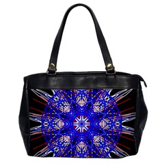 Kaleidoscope Flower Mandala Art Black White Red Blue Office Handbags