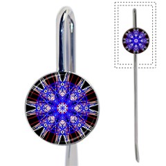 Kaleidoscope Flower Mandala Art Black White Red Blue Book Mark