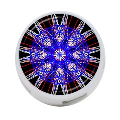 Kaleidoscope Flower Mandala Art Black White Red Blue 4-port Usb Hub (two Sides) 