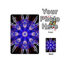 Kaleidoscope Flower Mandala Art Black White Red Blue Playing Cards 54 (mini) 