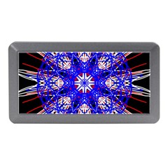 Kaleidoscope Flower Mandala Art Black White Red Blue Memory Card Reader (mini)