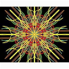 Kaleidoscope Flower Mandala Art Black Yellow Orange Red Collage 8  X 10 