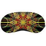 Kaleidoscope Flower Mandala Art Black Yellow Orange Red Sleeping Masks Front