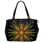 Kaleidoscope Flower Mandala Art Black Yellow Orange Red Office Handbags Front