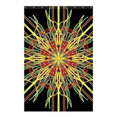 Kaleidoscope Flower Mandala Art Black Yellow Orange Red Shower Curtain 48  X 72  (small) 