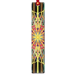 Kaleidoscope Flower Mandala Art Black Yellow Orange Red Large Book Marks