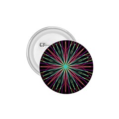 Pink Turquoise Black Star Kaleidoscope Flower Mandala Art 1 75  Buttons