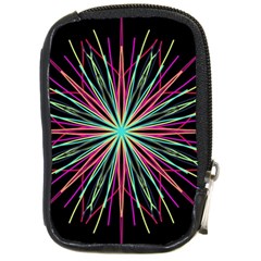 Pink Turquoise Black Star Kaleidoscope Flower Mandala Art Compact Camera Cases