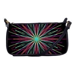 Pink Turquoise Black Star Kaleidoscope Flower Mandala Art Shoulder Clutch Bags