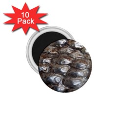 Festive Silver Metallic Abstract Art 1 75  Magnets (10 Pack)  by yoursparklingshop