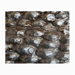 Festive Silver Metallic Abstract Art Small Glasses Cloth (2-side) by yoursparklingshop