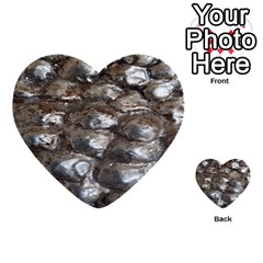Festive Silver Metallic Abstract Art Multi-purpose Cards (heart)  by yoursparklingshop