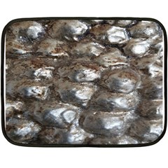 Festive Silver Metallic Abstract Art Double Sided Fleece Blanket (mini)  by yoursparklingshop