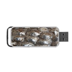 Festive Silver Metallic Abstract Art Portable Usb Flash (two Sides) by yoursparklingshop