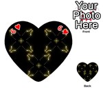 Festive Black Golden Lights  Playing Cards 54 (Heart)  Front - Heart6