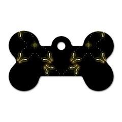 Festive Black Golden Lights  Dog Tag Bone (two Sides) by yoursparklingshop