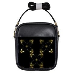 Festive Black Golden Lights  Girls Sling Bags by yoursparklingshop