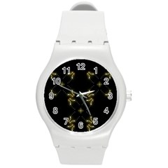 Festive Black Golden Lights  Round Plastic Sport Watch (m)