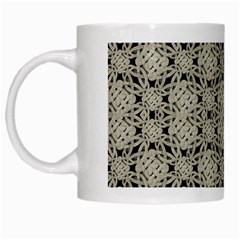 Interlace Arabesque Pattern White Mugs by dflcprints