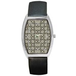 Interlace Arabesque Pattern Barrel Style Metal Watch Front