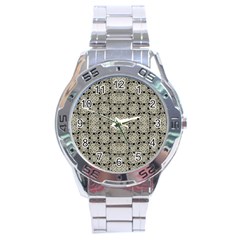 Interlace Arabesque Pattern Stainless Steel Analogue Watch by dflcprints