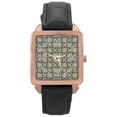 Interlace Arabesque Pattern Rose Gold Leather Watch  by dflcprints