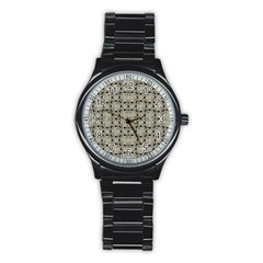 Interlace Arabesque Pattern Stainless Steel Round Watch by dflcprints