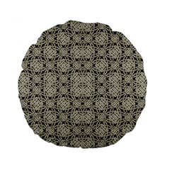 Interlace Arabesque Pattern Standard 15  Premium Flano Round Cushions by dflcprints