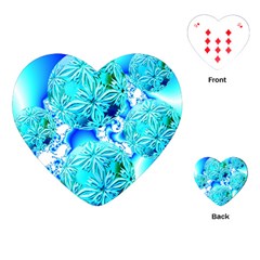 Blue Ice Crystals, Abstract Aqua Azure Cyan Playing Cards (heart)  by DianeClancy