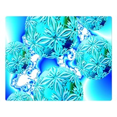 Blue Ice Crystals, Abstract Aqua Azure Cyan Double Sided Flano Blanket (large)  by DianeClancy