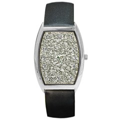 Black And White Abstract Texture Barrel Style Metal Watch