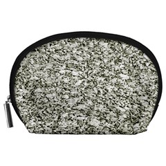 Black And White Abstract Texture Accessory Pouches (large) 