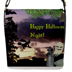 Happy Halloween Night Witch Flying Flap Messenger Bag (s)