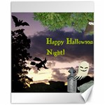 Happy Halloween Night Witch Flying Canvas 11  x 14   10.95 x13.48  Canvas - 1