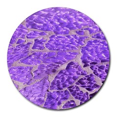 Festive Chic Purple Stone Glitter  Round Mousepads by yoursparklingshop